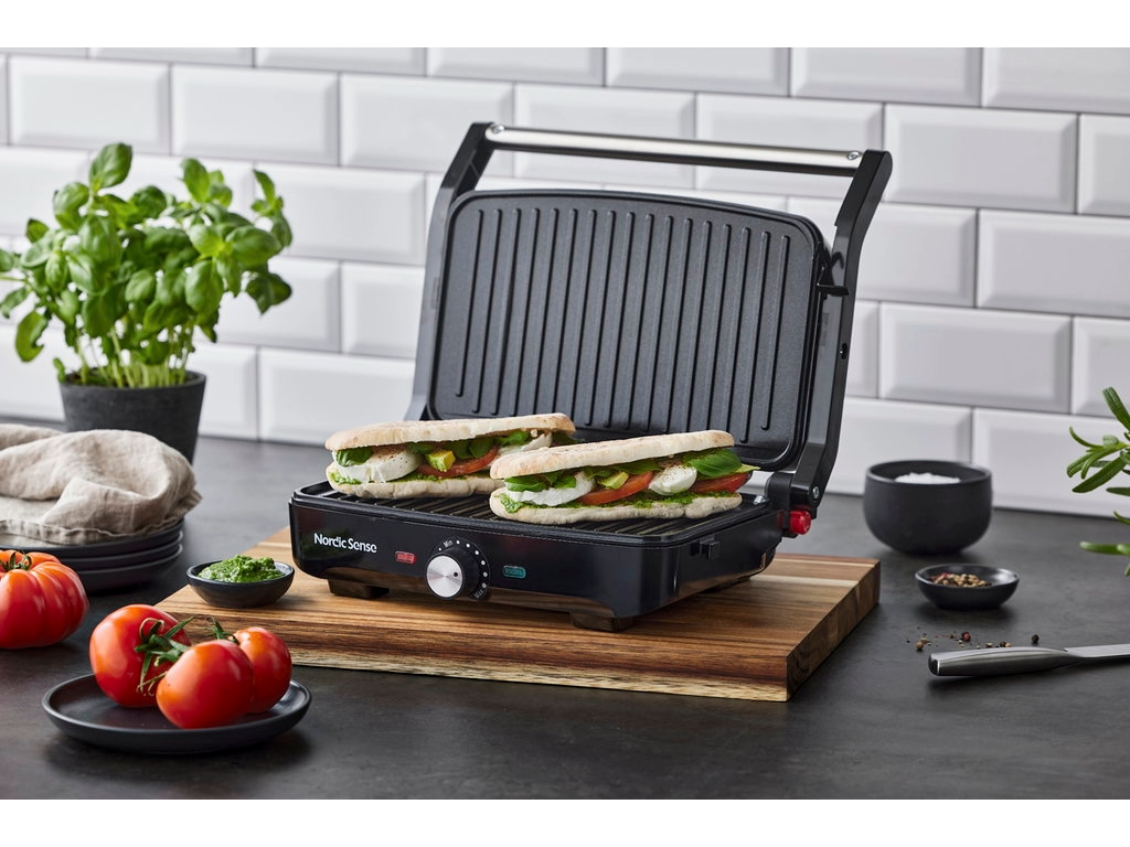 Nordic Sense Paninigrill 1600W - stål/sort