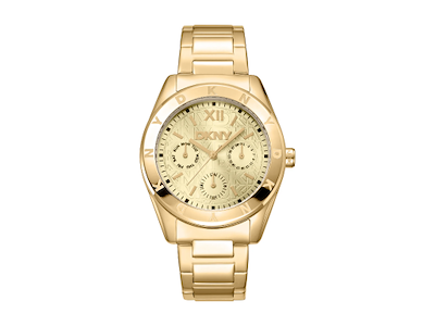 DKNY Chambers Multi Sport Dameur i rustfrit stål med guld PVD og guldfarvet urskive - Ø 36 mm