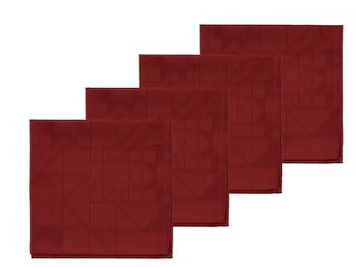 Södahl Star damask mundservietter 45x45 cm, 4-pak red