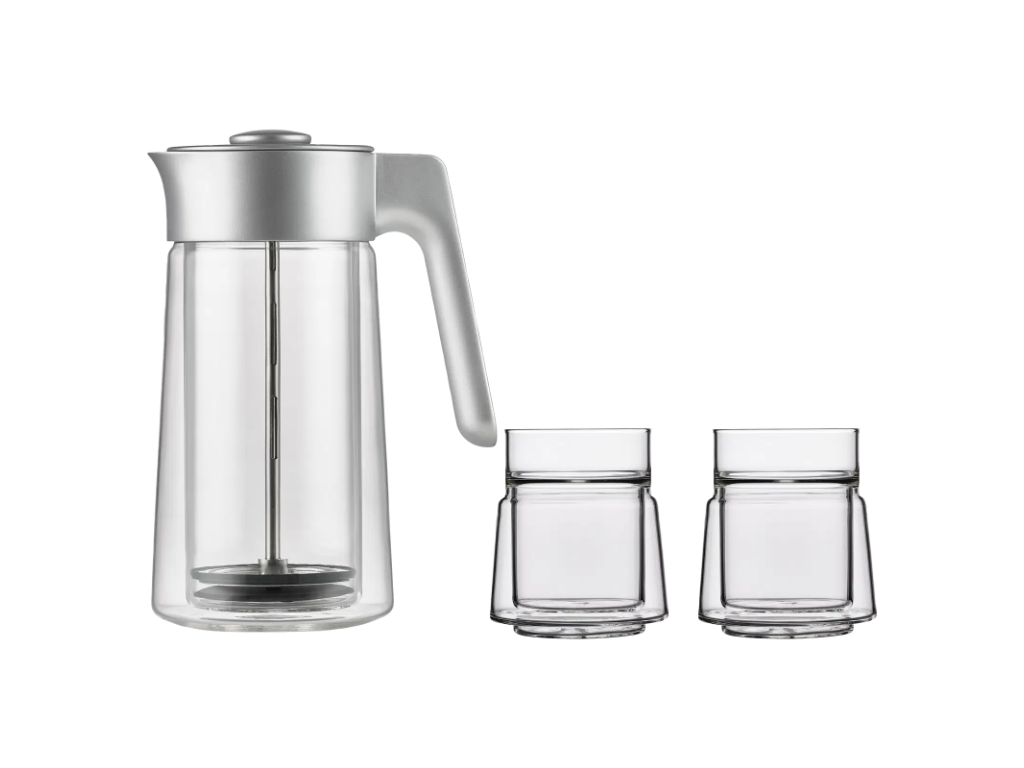 Jacob Jensen Stempelkande og 2 stk. dobbeltvæggede glas - Klar