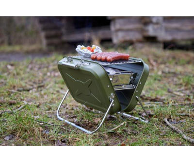 Xplore It To Go BBQ kulgrill 40 x 31,5 x 32 cm i army, rustfrit stål 