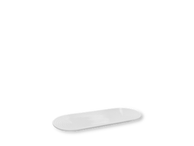 Lyngby Tura ovalt serveringsfad 48x20 cm hvid porcelæn