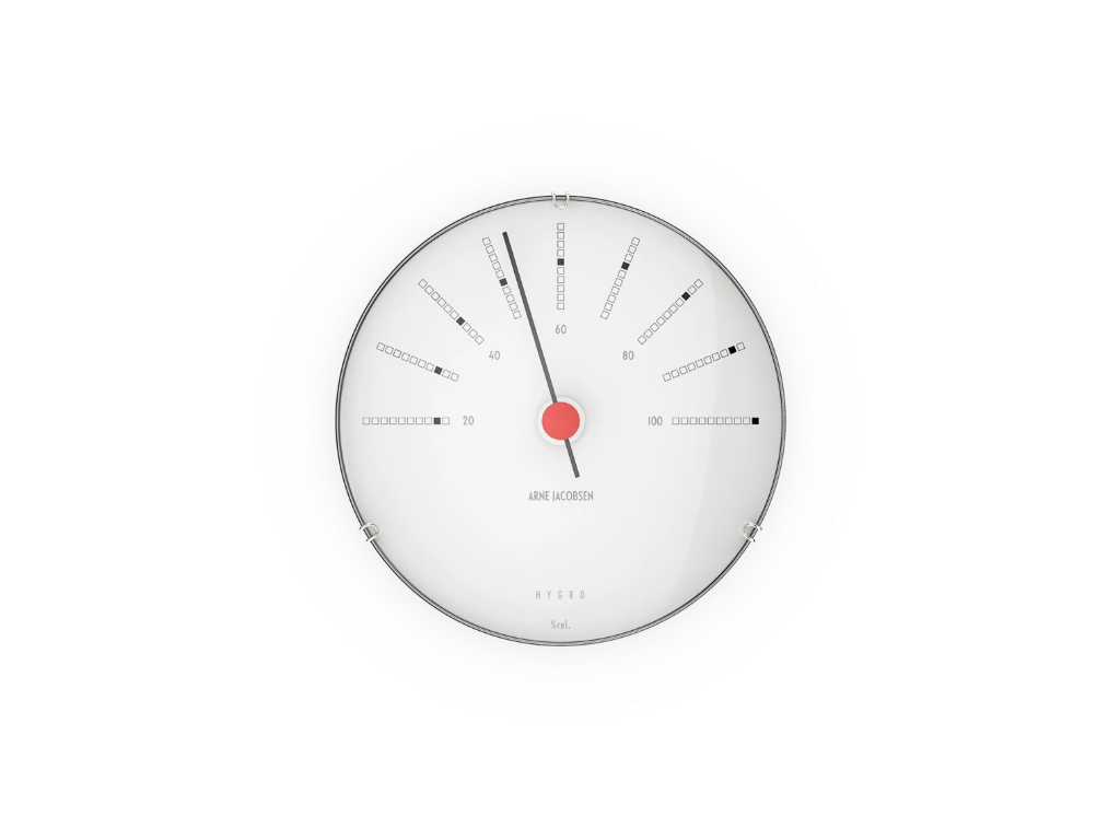 Bankers Hygrometer Ø 12 cm hvid/sort/rød