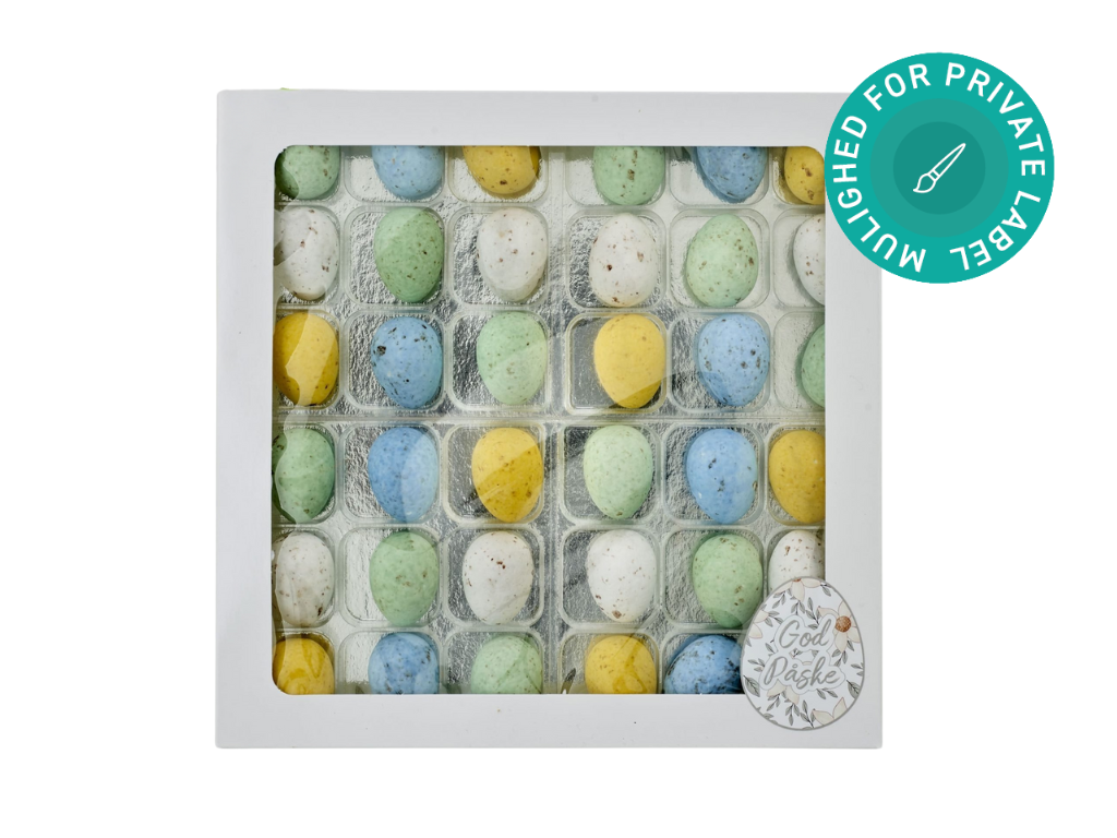 Belgiske fugleæg (36 stk.) i kartonæske, 395g.