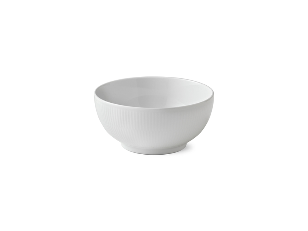 Royal Copenhagen Hvid Riflet skål 18 cm