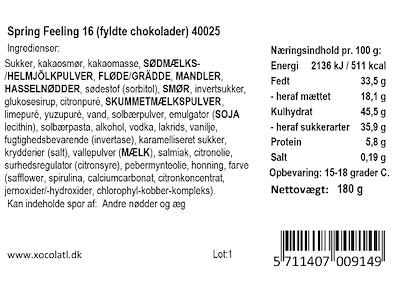 Xocolatl Spring Feeling | 16 stk. Fyldte chokolader 180g.