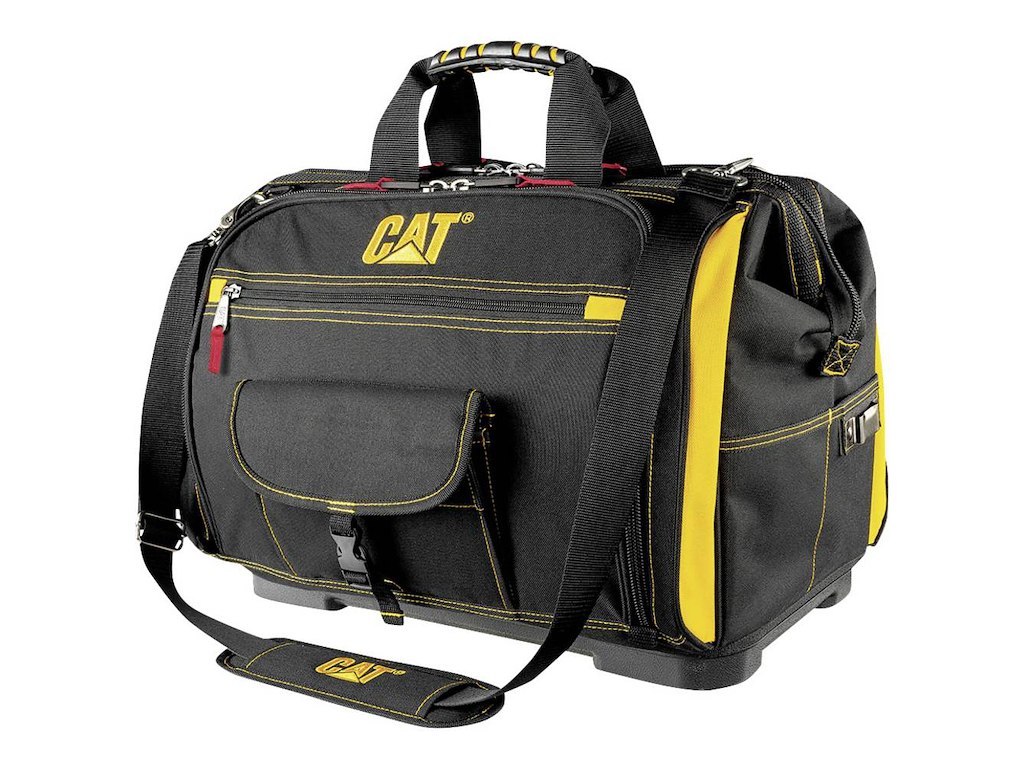 CAT Værktøjstaske 18", 13-i-1 Multi-tool. Tango foldekniv 17,5 cm, Køletaske 22,5 L & LED-nakkelygte