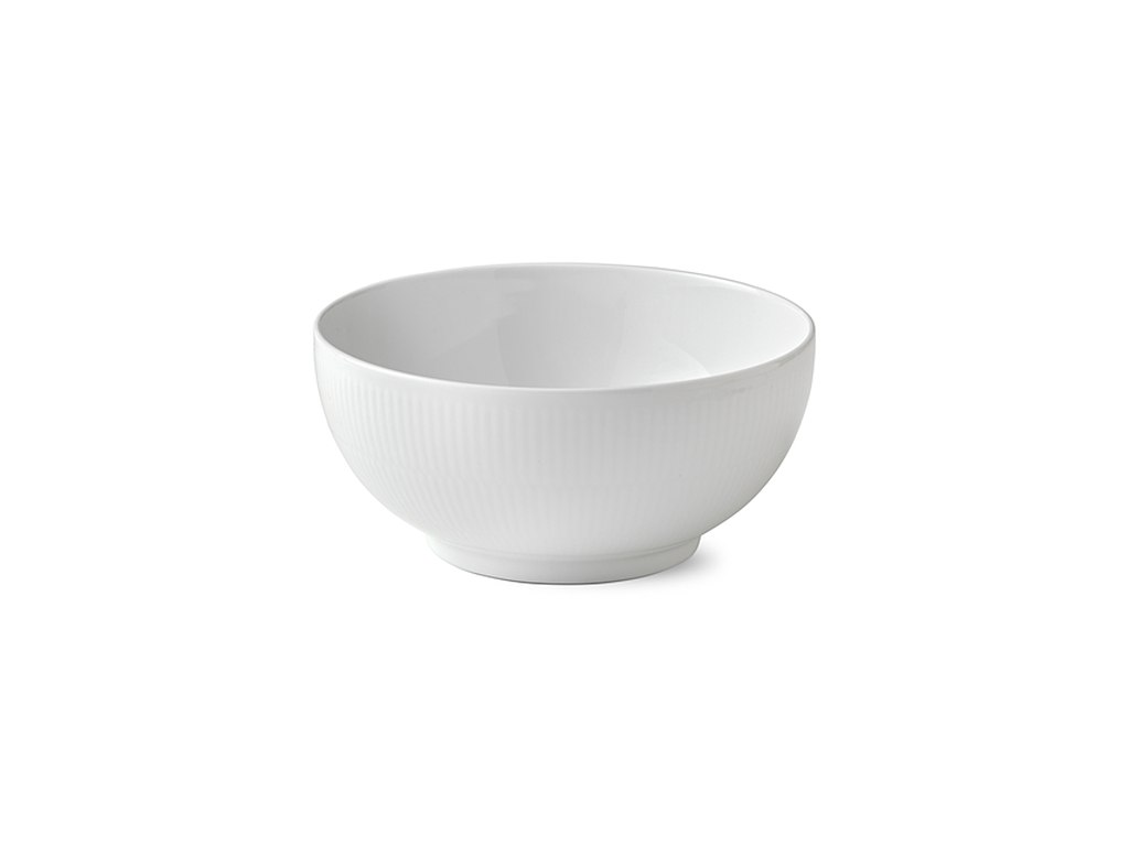 Royal Copenhagen Hvid Riflet skål 21 cm