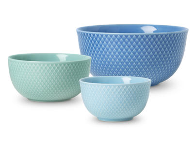 Lyngby Porcelæn Rhombe Color skålesæt mellem samt mulepose