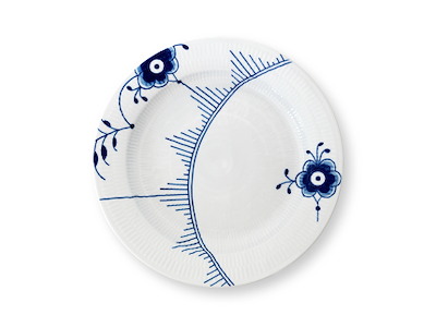 Royal Copenhagen Blå Mega Riflet rundt fad - 33 cm