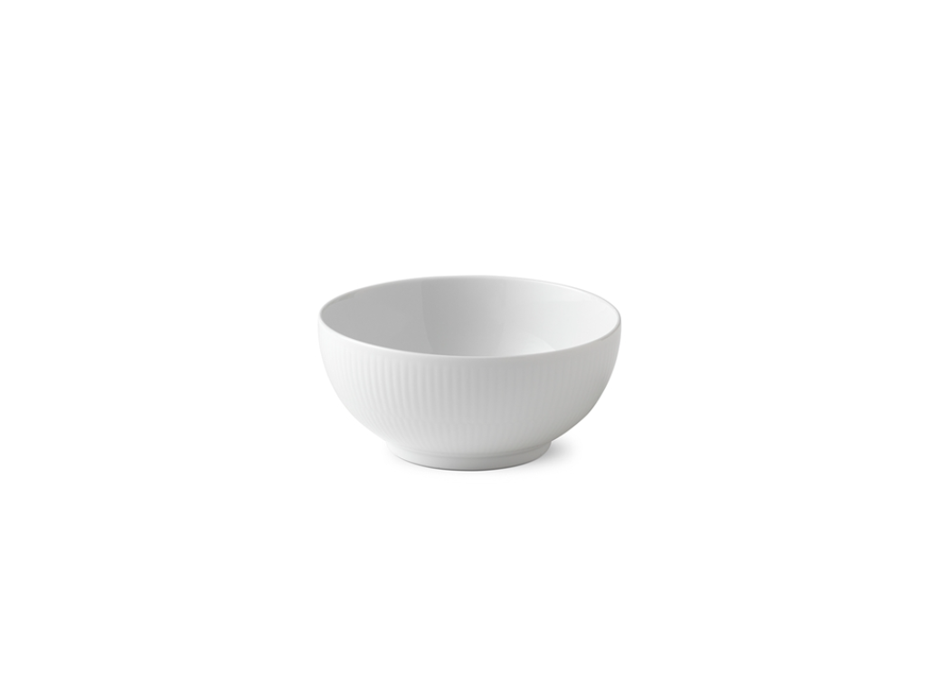 Royal Copenhagen Hvid Riflet skål 15 cm