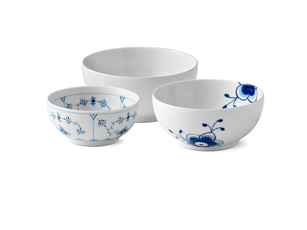 Royal Copenhagen serveringsskåle 3 stk. - 47 cl, 73 cl & 110 cl