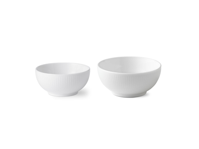 Royal Copenhagen Hvid Riflet - skål 10,5 cm & 13 cm