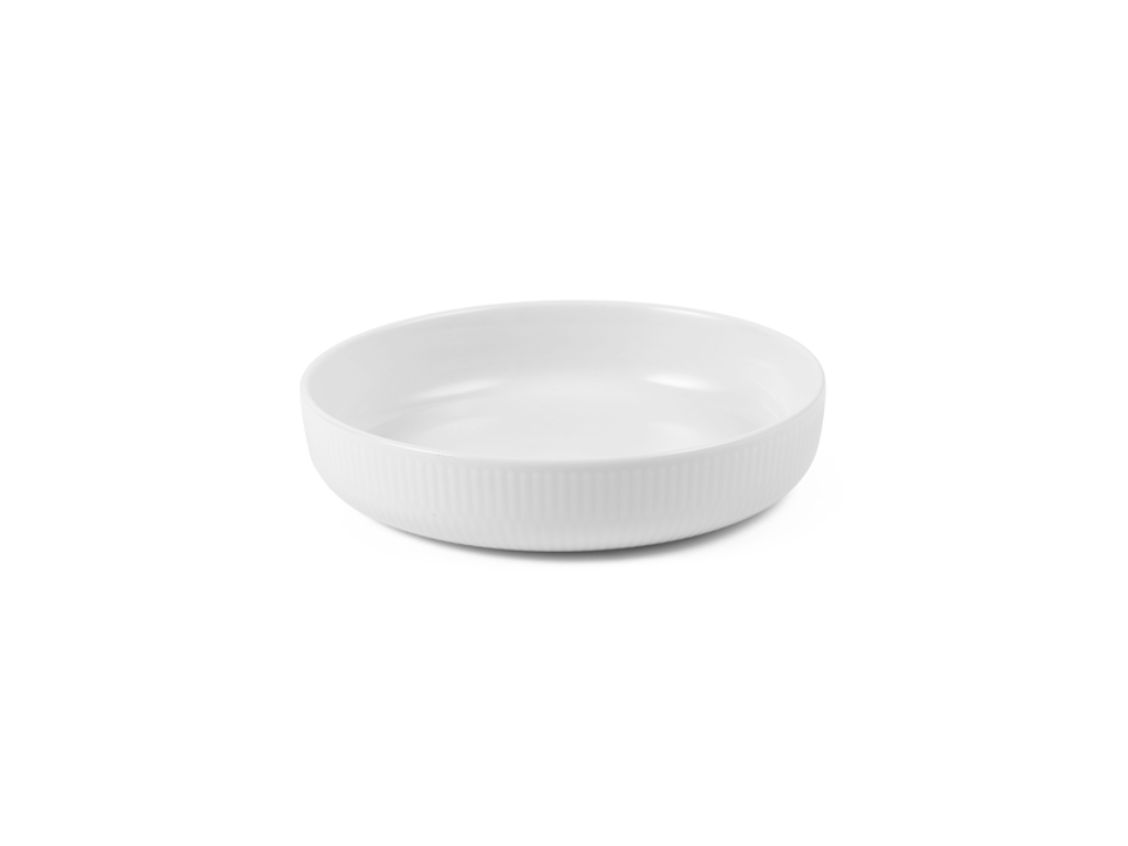 Royal Copenhagen Hvid Riflet ovnfast fad 18,5 cm