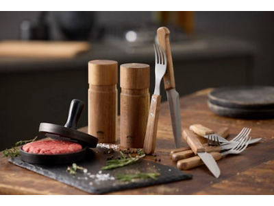 HOLM grillsæt - bøfformer, salt- og peberkværnsæt & steakbestik
