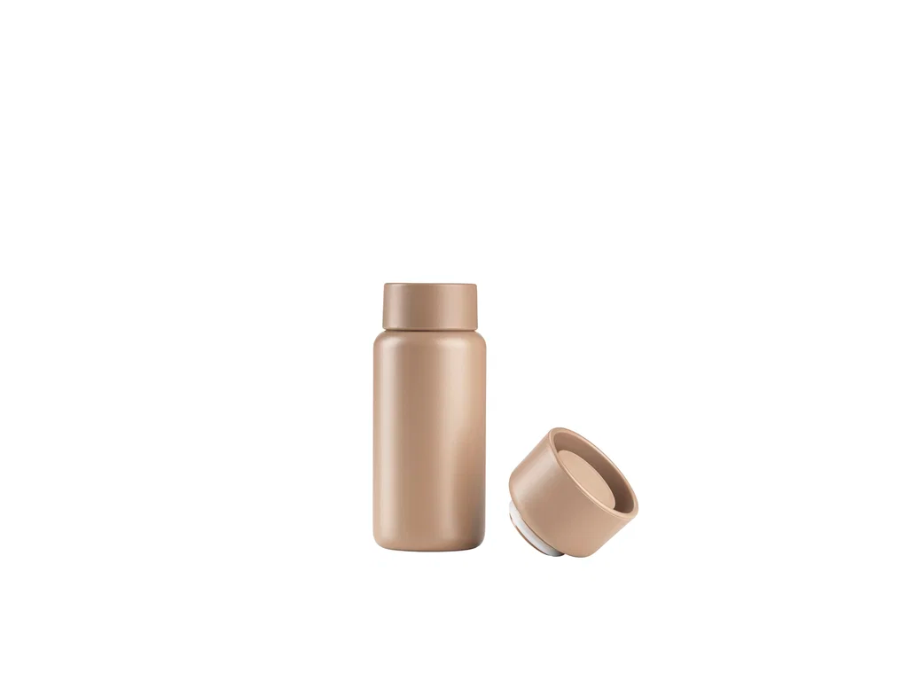 Zone Singles termokop 400 ml m. kliklåg og skruelåg, camel