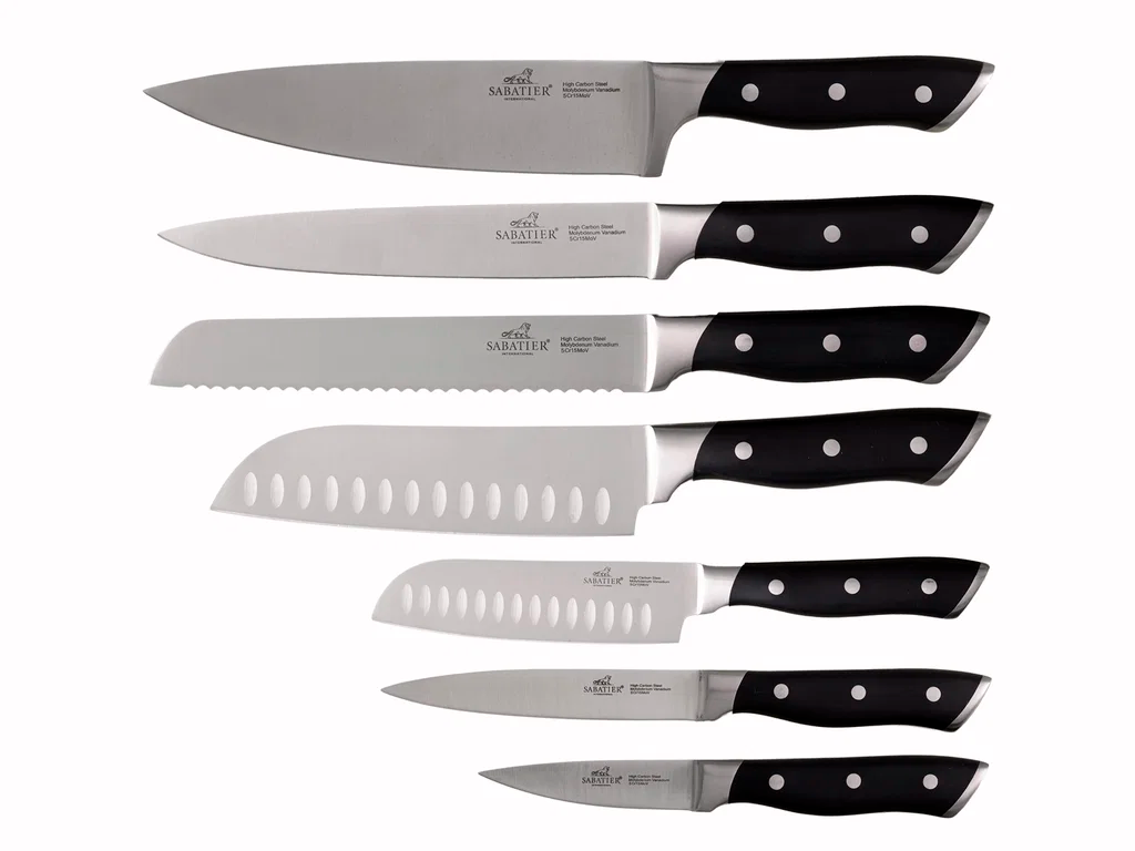 Lion Sabatier Hercules knivsæt 7 dele, urte-, multi-, mini santoku-, santoku-, brød- og kokkekniv