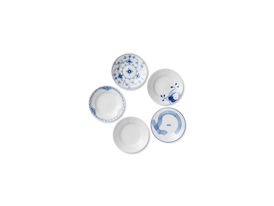 Royal Copenhagen 5 pak History mix. Nye mønstre 11 cm