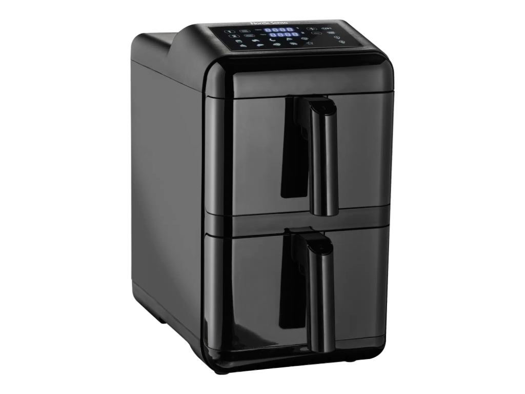 Nordic Sense Airfryer Doublestack 2 x 5,8 L, 2900 watt i sort