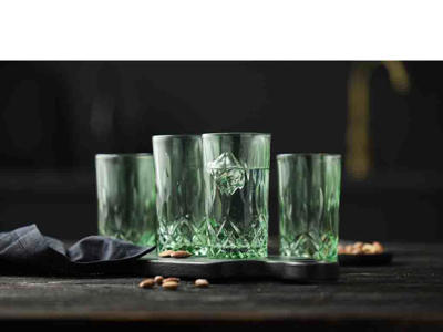 Lyngby Glas Highball 38 cl 4 stk i grøn, Sorrento
