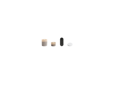 Uyuni - 2 stk. glaslys, opladebase &  fjernbetjening