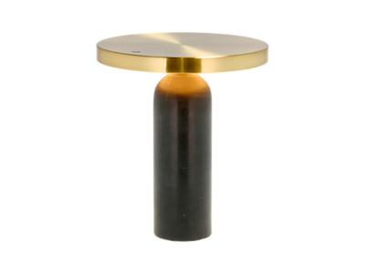 Villa Collection Bordlampe 22,5 x 25 cm m. messing skærm og fod i sort marmor, Vilja