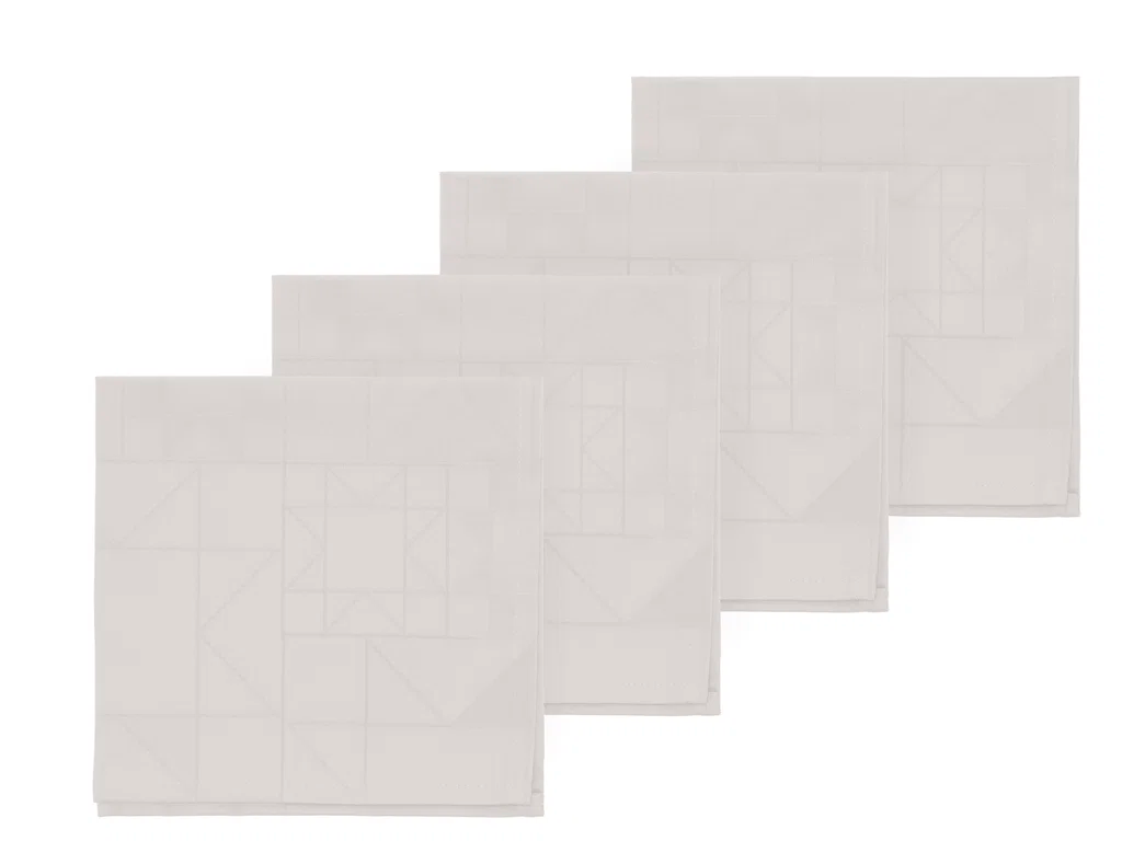 Södahl Star damask mundservietter 45x45 cm, 4-pak white