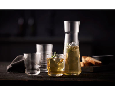 Lyngby Glas Karaffelsæt 5 dele, 1 stk karaffel 1 L og 4 stk vandglas 35 cl, Lissabon