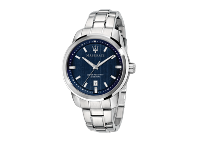 Maserati herreur Successo, 45 mm. Stål med blå urskive.