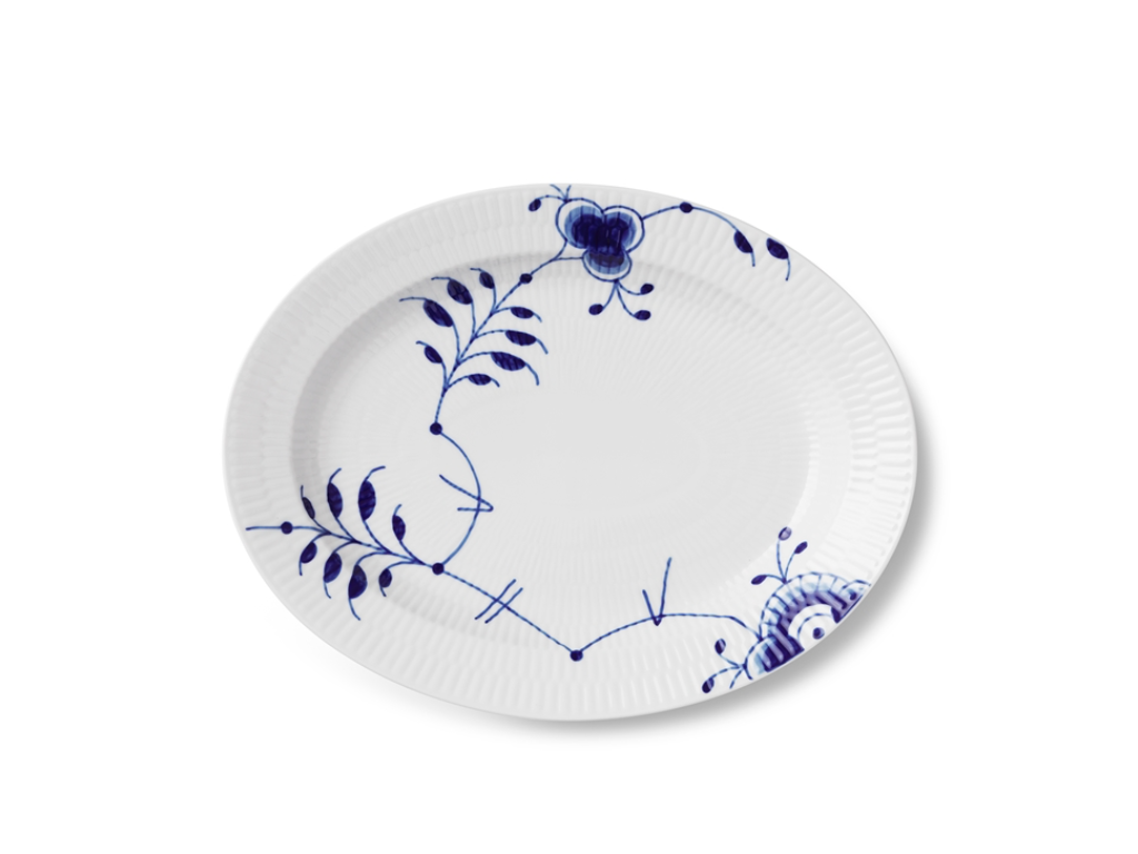 Royal Copenhagen Blå Mega Riflet fad, 30,5 cm