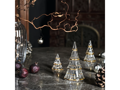 Fairytales juletræer i glas - 3 stk. - H7,5+H9+H13,5 cm