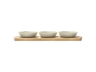 Villa Collection Bakke m. 3 skåle 32 x 10 cm i soft beige, Shoku