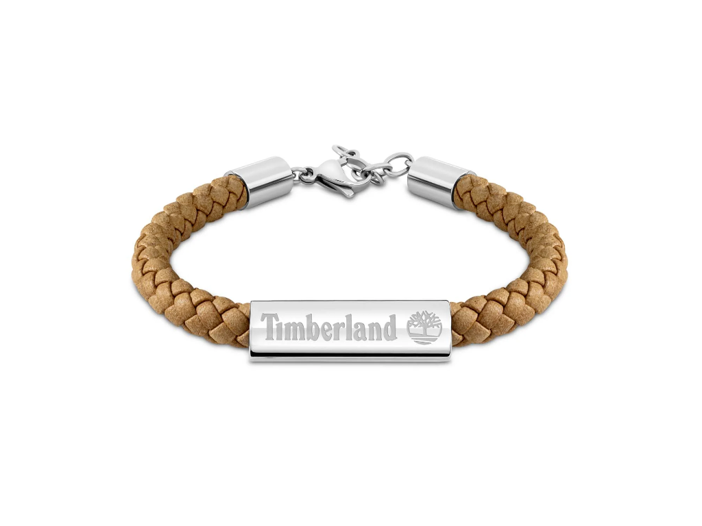 Timberland Baxter Lake armbånd - Tan læder og rustfrit stål