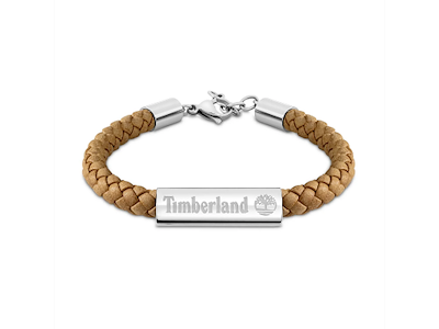 Timberland Baxter Lake armbånd - Tan læder og rustfrit stål