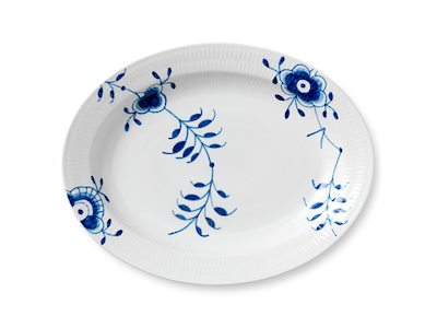 Royal Copenhagen Blå Mega Riflet fad, 36,5 cm