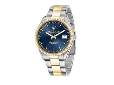 Maserati herreur Competizione, 42 mm. Stålrem og blå skive.