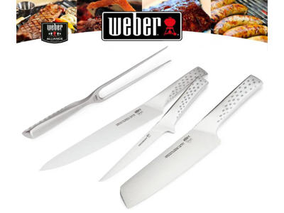 Weber Style udbener/filetkniv, stor grøntsagskniv og foreskæresæt