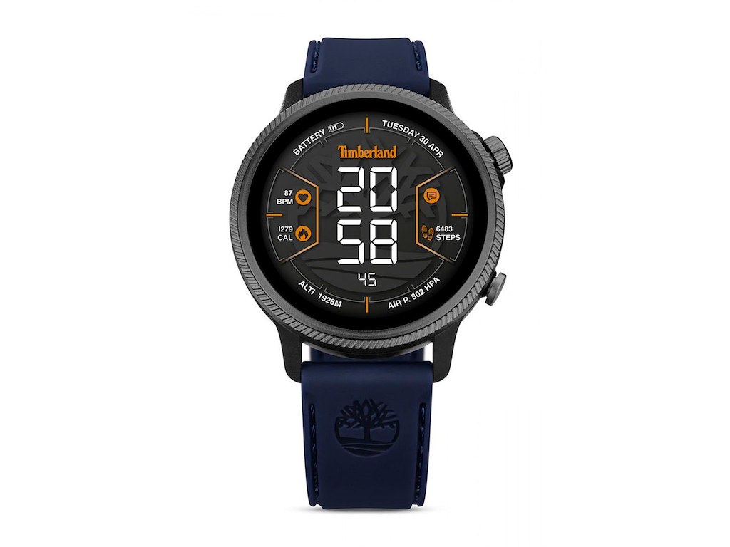 Timberland Trailforce  Smartwatch med GPS med blå læderrem - Ø 48 mm