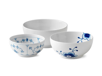 Royal Copenhagen serveringsskåle 3 stk. - 47 cl, 73 cl & 110 cl