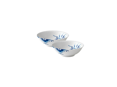 Royal Copenhagen Blå Mega Riflet skåle - 2 stk. - 16 cm
