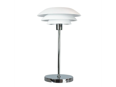 DL31 Bordlampe - Hvid/krom