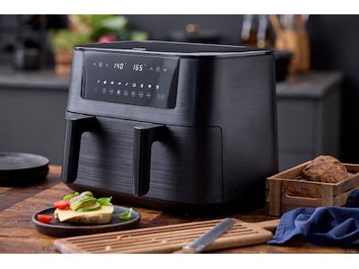 Holm Dobbelt airfryer 9,4 L skillerum 2800 watt i sort
