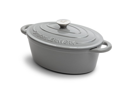 Orrefors Støbejerns Gryde 4 L - 36x22x17 cm - Lysegrå