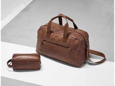 Markberg - Wesley Weekendtaske - 51x29x20 cm & Dominic Toilettaske - Cognac