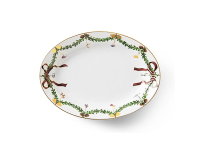 Royal Copenhagen Stjerne Riflet jul, fad 34 cm