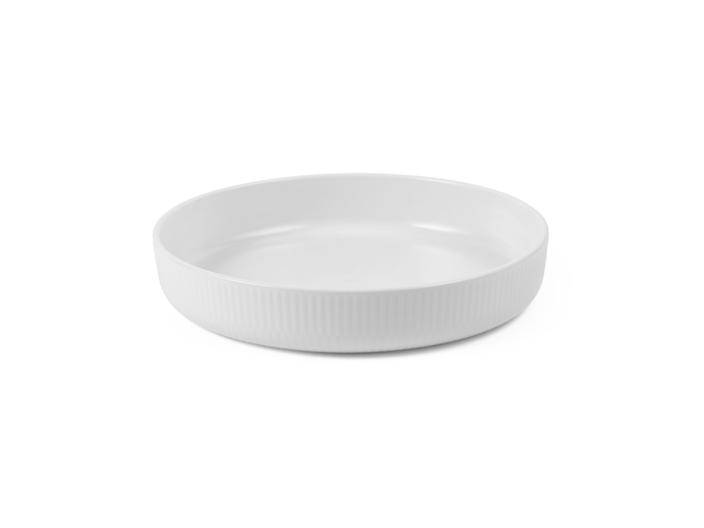 Royal Copenhagen Hvid Riflet ovnfast fad, 27 cm
