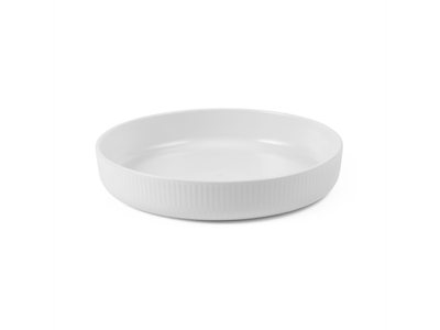 Royal Copenhagen Hvid Riflet ovnfast fad, 27 cm