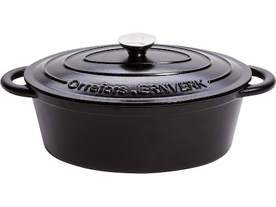 Orrefors Støbejerns Gryde 4 L - 36x22x17 cm - Sort