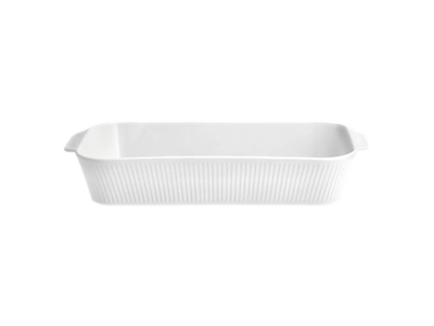 Pillivuyt Ovnfad 35 x 19 x 6 cm i hvid porcelæn, Plissé