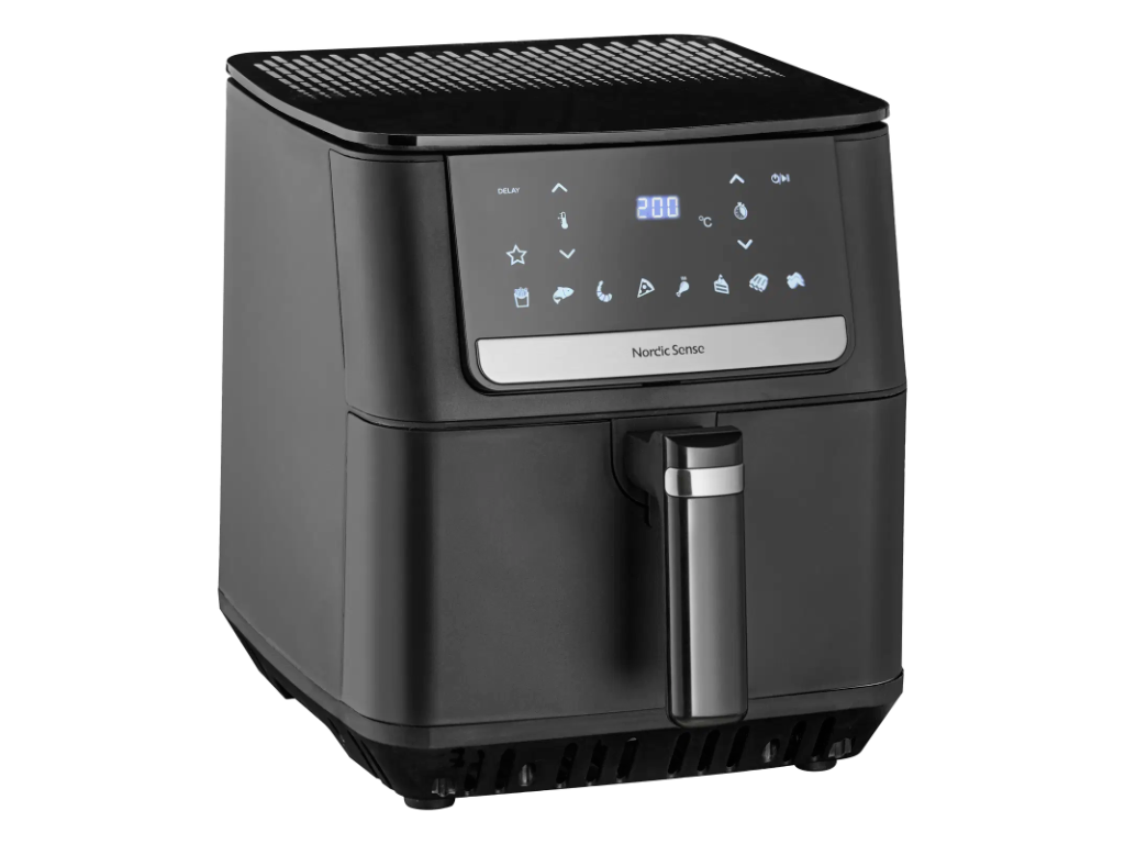 Nordic Sense Airfryer 6,5 L m. undervarme, 1800 watt i sort